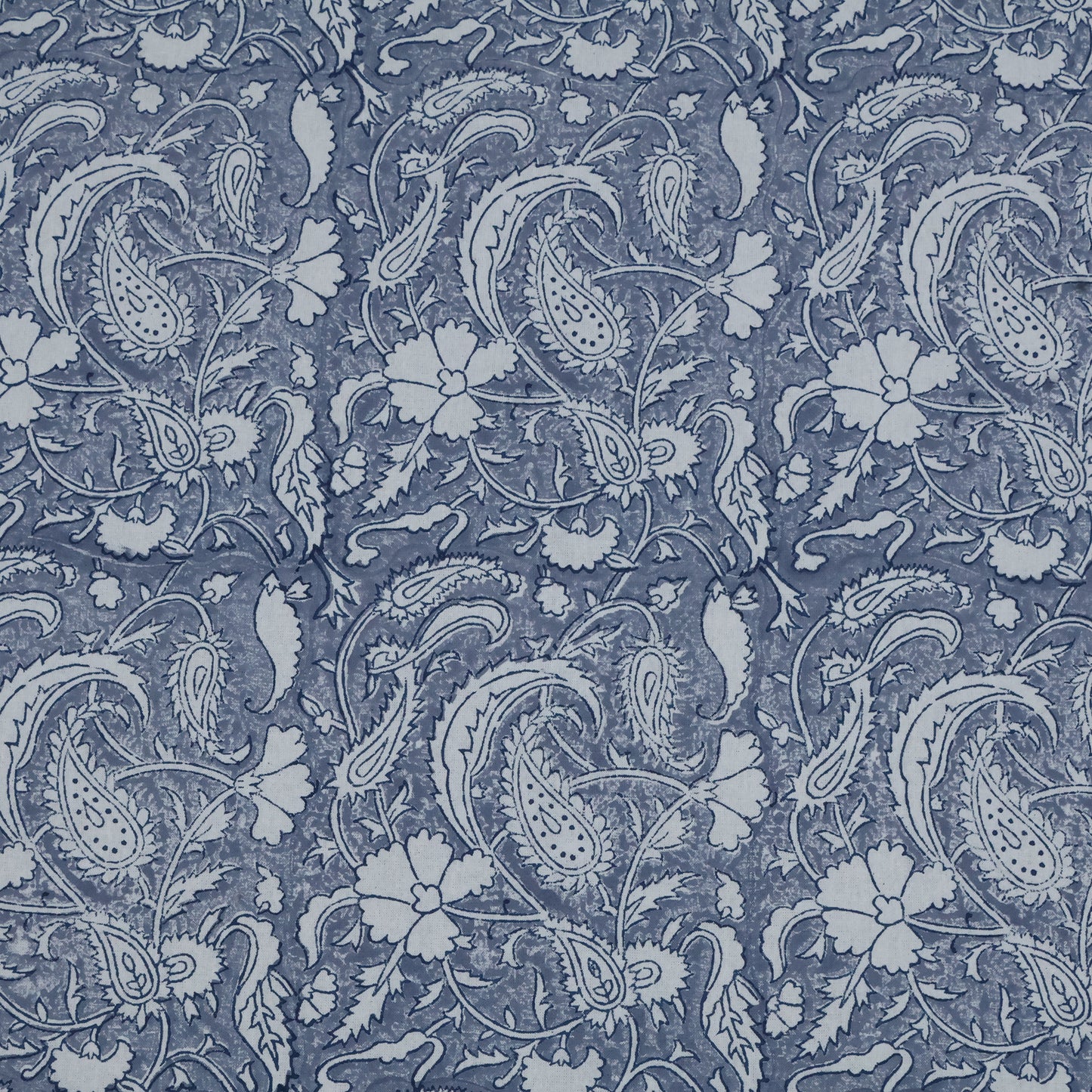 Cotton Bedsheet – Hand Block Floral Print – Blue and White – King, Queen, Twin Sizes - My Store