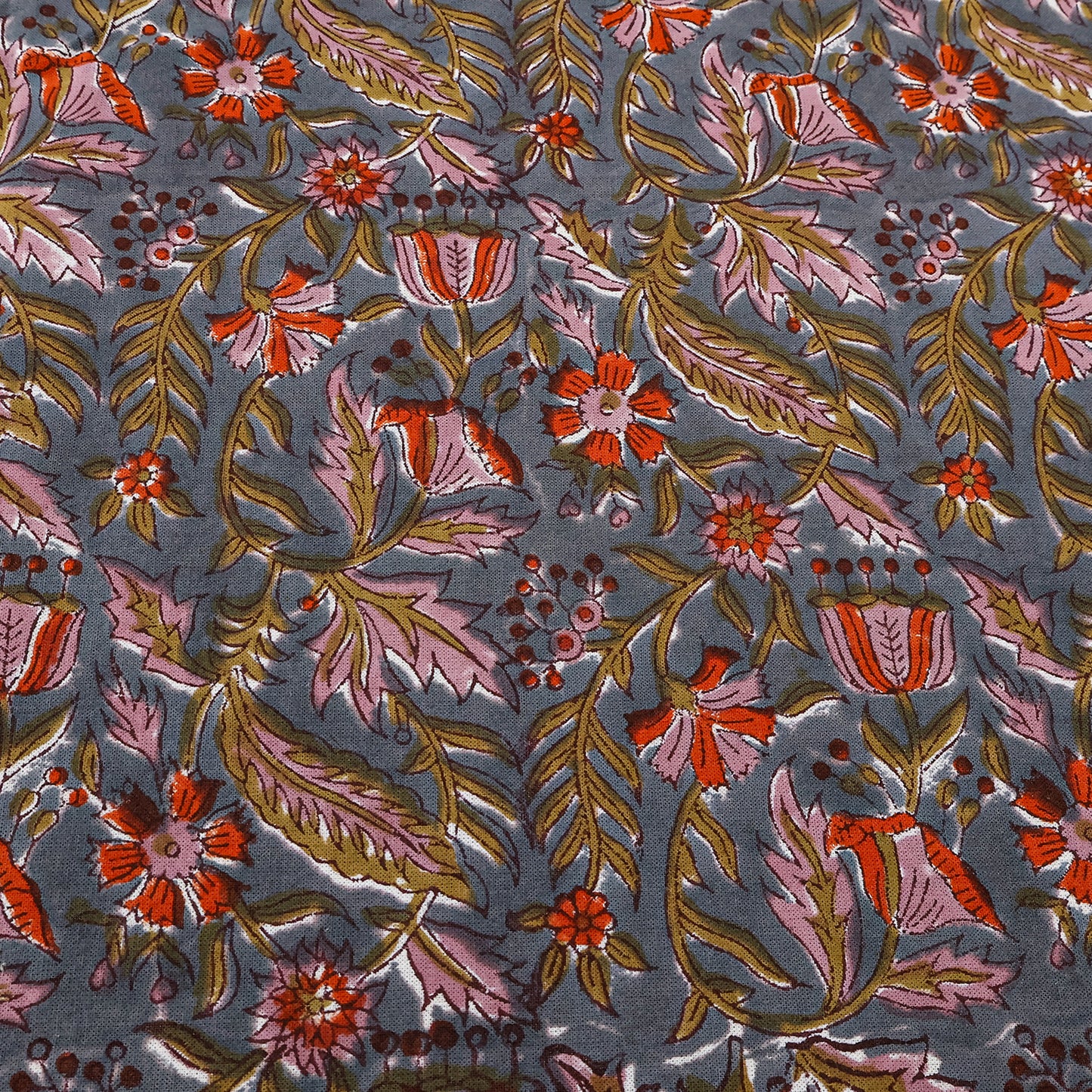 Hand Block Printed Floral Pattern Rectangle Dinning Tablecloth - My Store