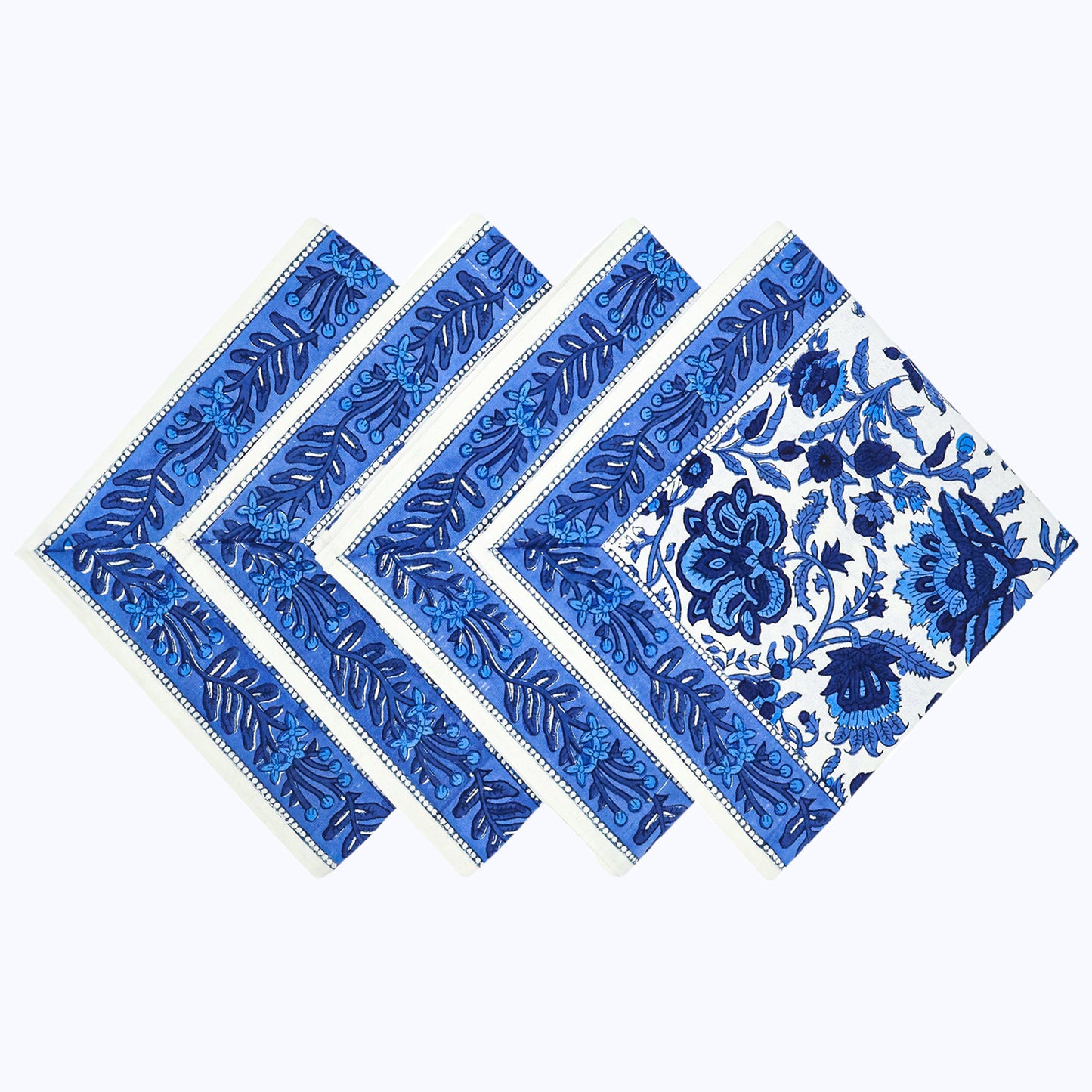 Cotton Handcrafted Block Print Set Of 4 Table Napkins - My Store