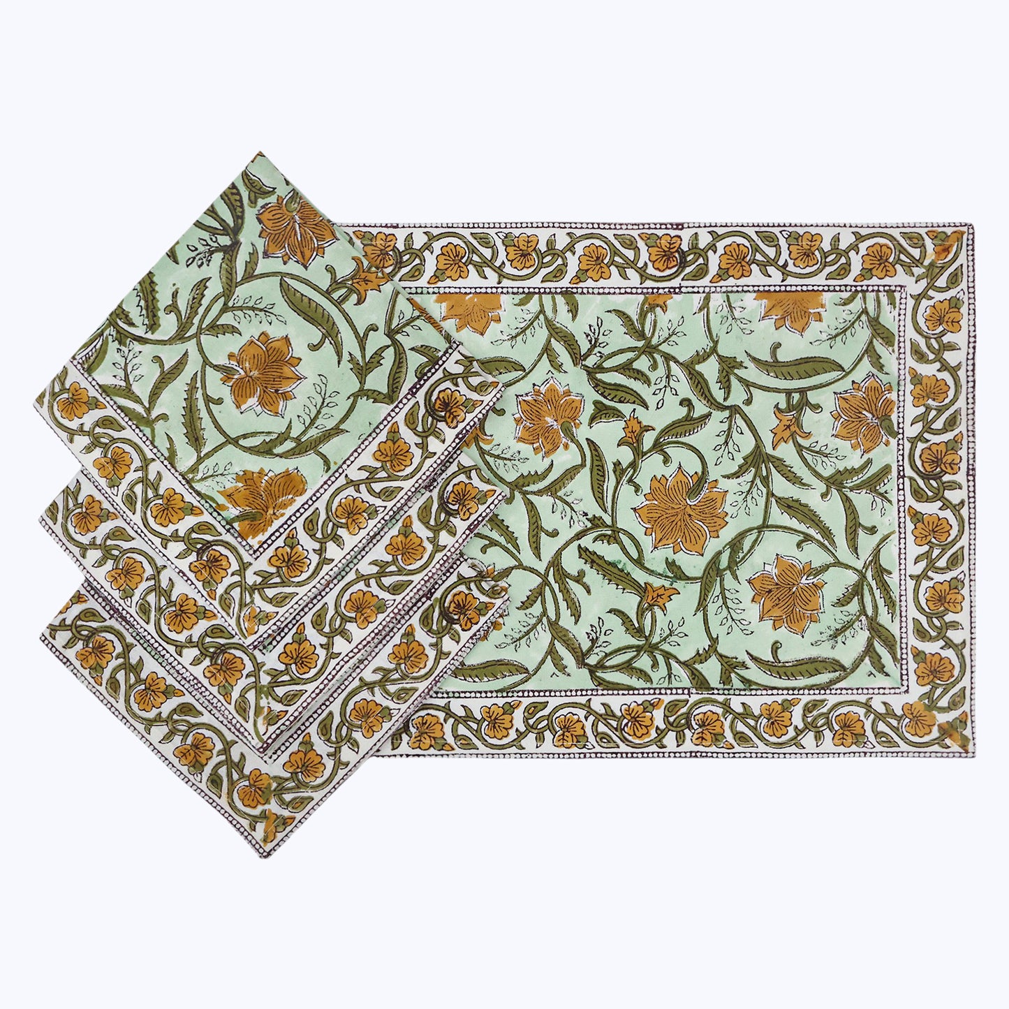 Indian Hand Block Printed Cotton Napkins Set OF 4 - My Store