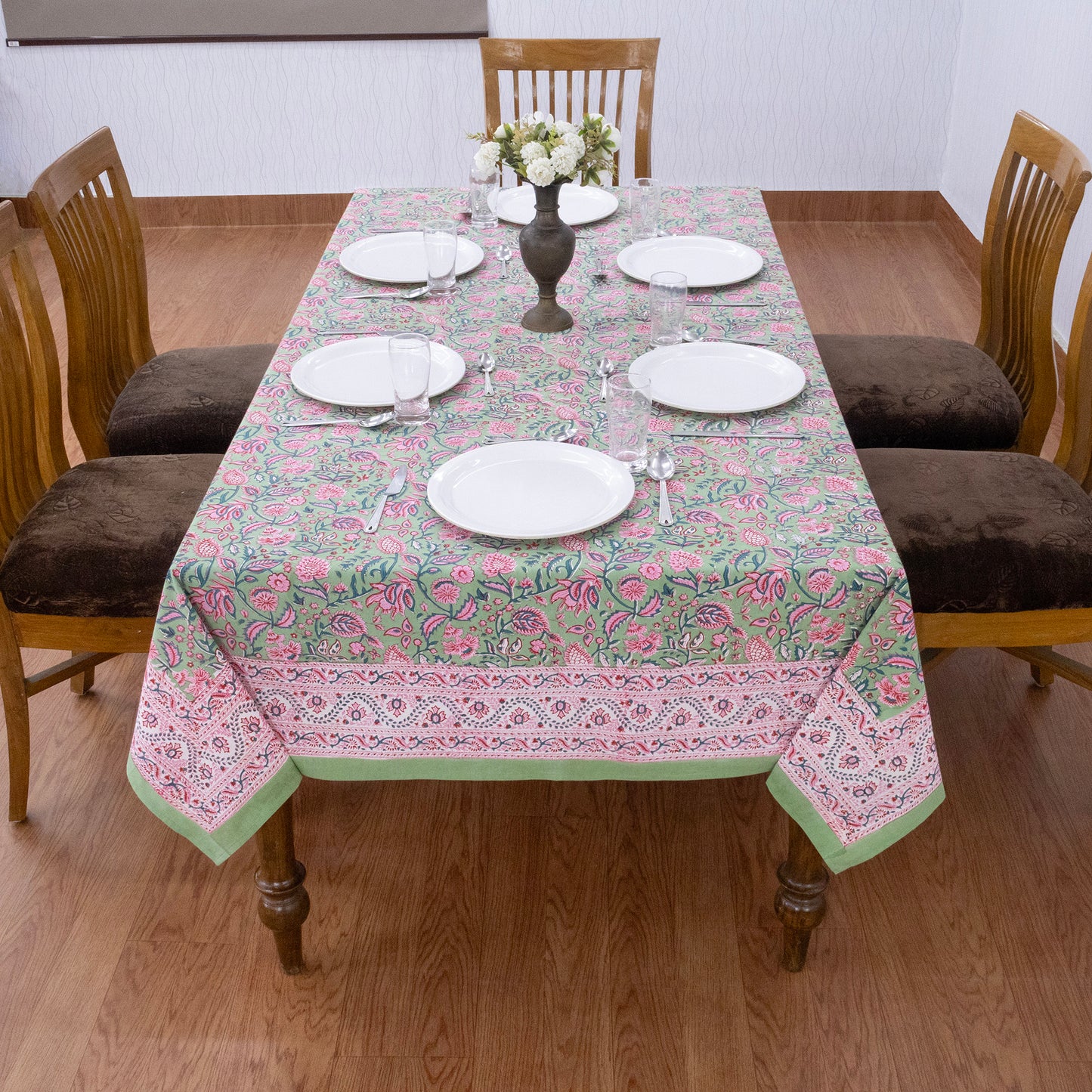 handmade tablecloth, green and pink tablecloth, block printed table cover, cotton table cover, premium cotton tablecloth, floral tablecloth, indian tablecloth, Jaipuri tablecloth, green and pink table linens, boho home decor, table cover for dinning table cover, rectangle table cover, table cloth for dinning decor, custom table cloth, washable table cloth, outdoor tablecloth, indoor tablecloth, gifts for fathers day
