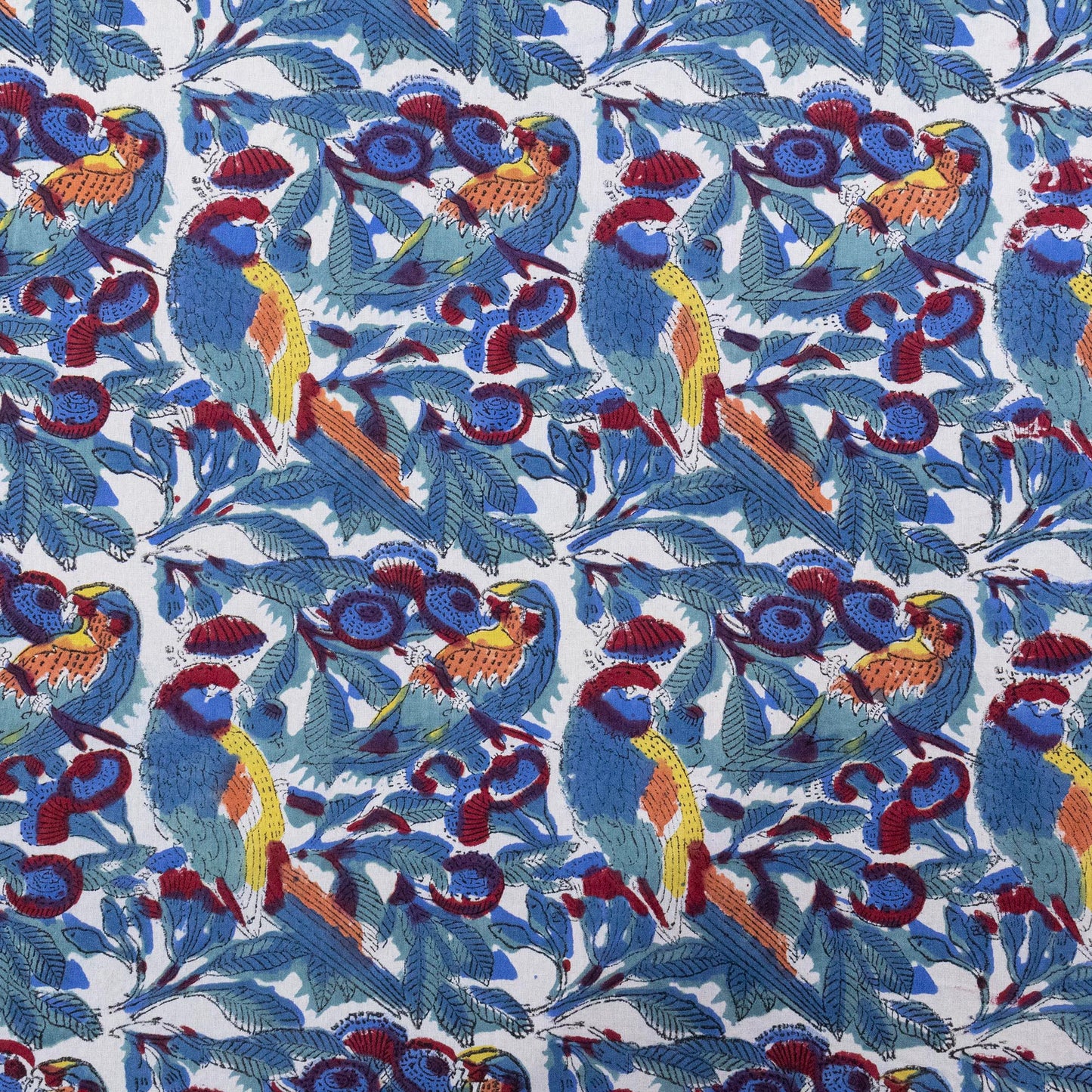 Indian Handmade Block Printed Purple and Red Floral Pattern Cotton Bed sheet For living Room, Kids Room - My Store