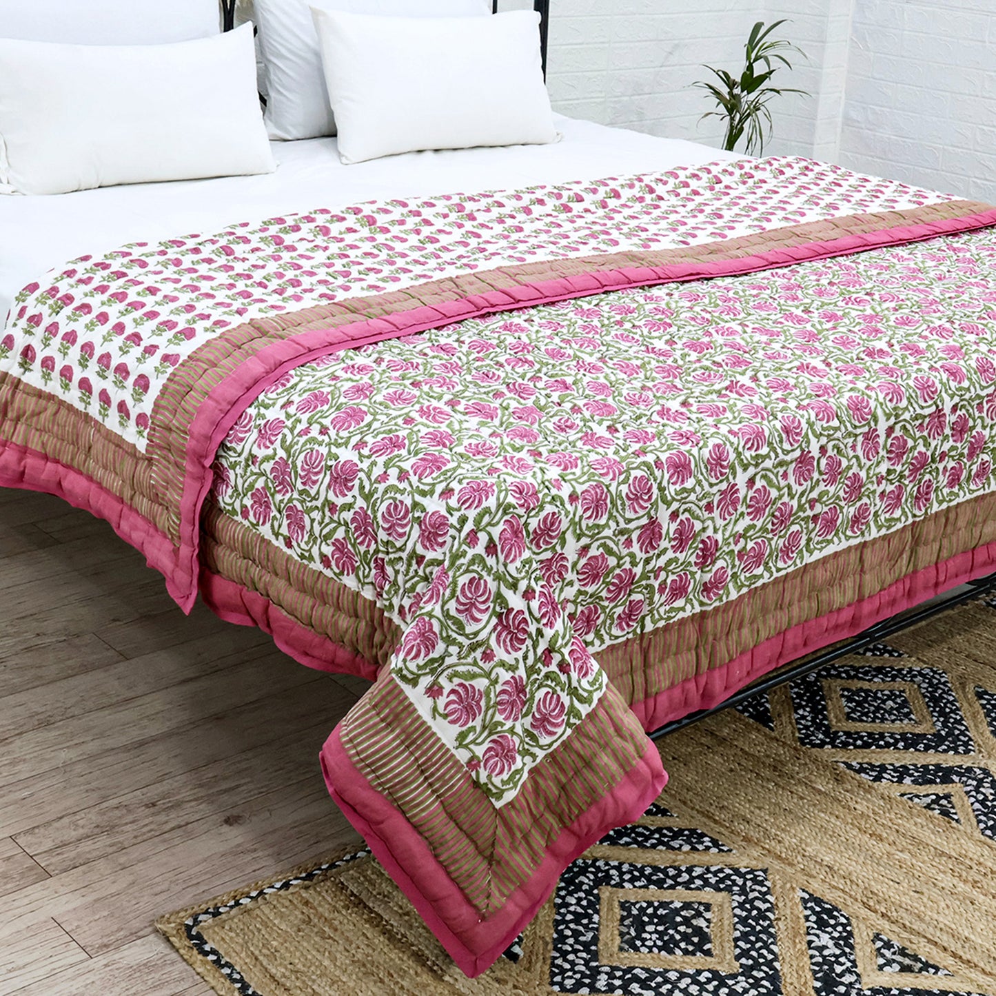 Indian Handmade Block Printed Cotton Quilts - My Store