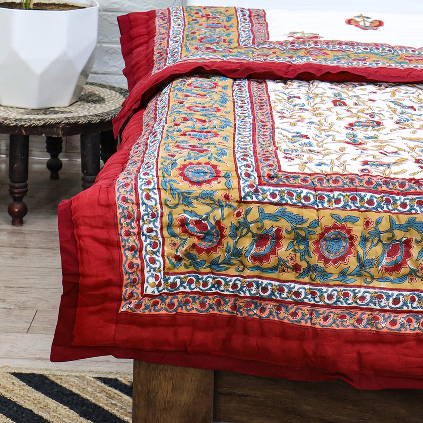 Indian Hand Block Printed Stylish Reversible Cotton Quilts - My Store