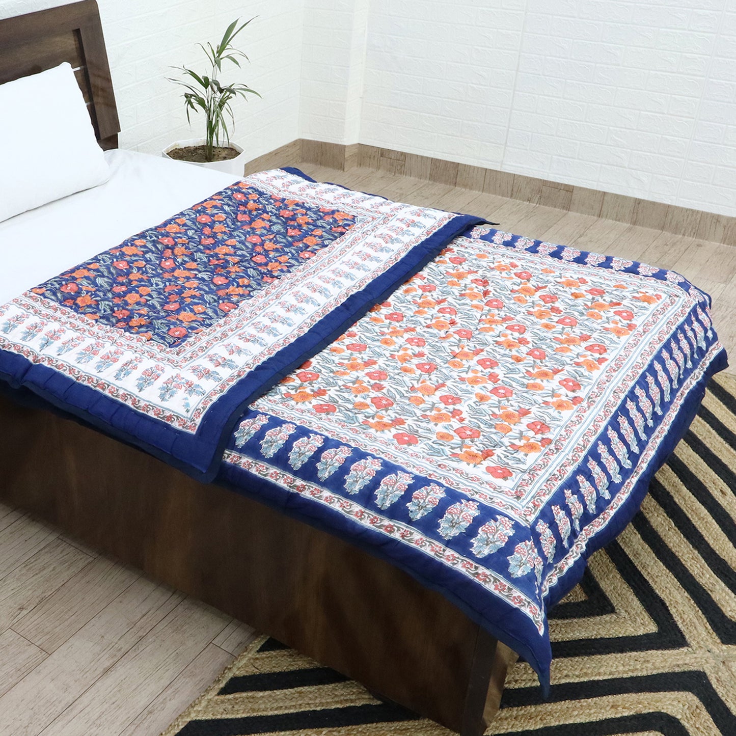 Hand Block Print Cotton Reversible Quilts - My Store