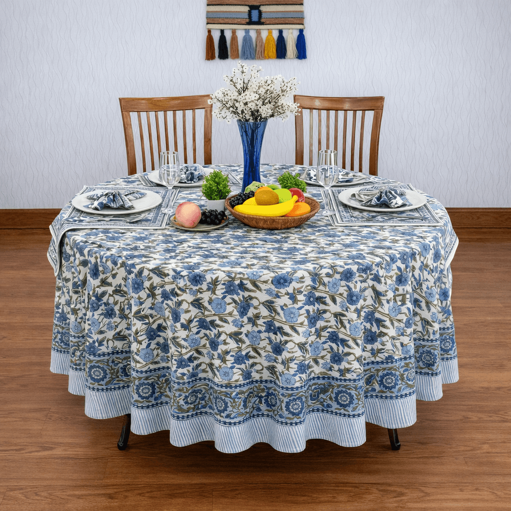 Beautiful Round Table Covers – Handcrafted Indian Textiles – My Store