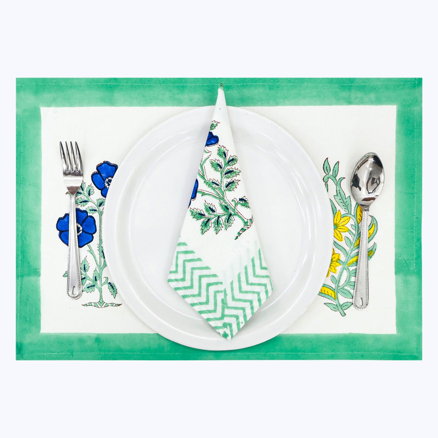 Hand Block Printed Cotton Napkins Set Of 4 - My Store