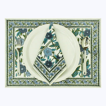 Hand Block Printed Cotton Napkins Set Of 4 - My Store