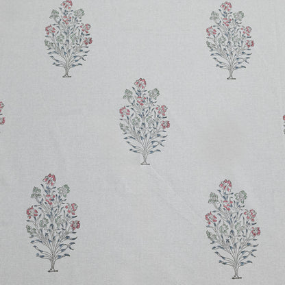 Cotton Bedsheet – Hand Block Floral Print – White & Pink – King, Queen, Twin Sizes - My Store