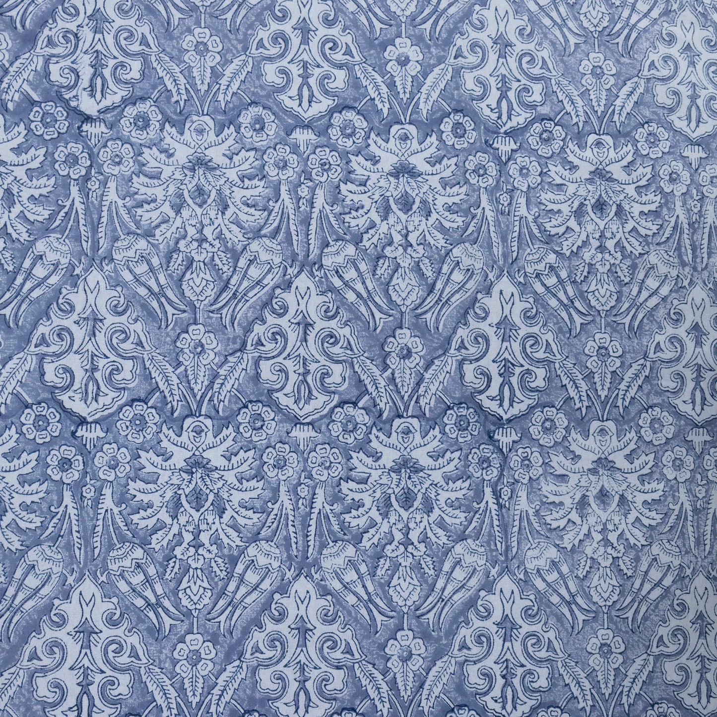 Cotton Bedsheet – Hand Block Floral Print – Blue & White – King, Queen, Twin Sizes - My Store