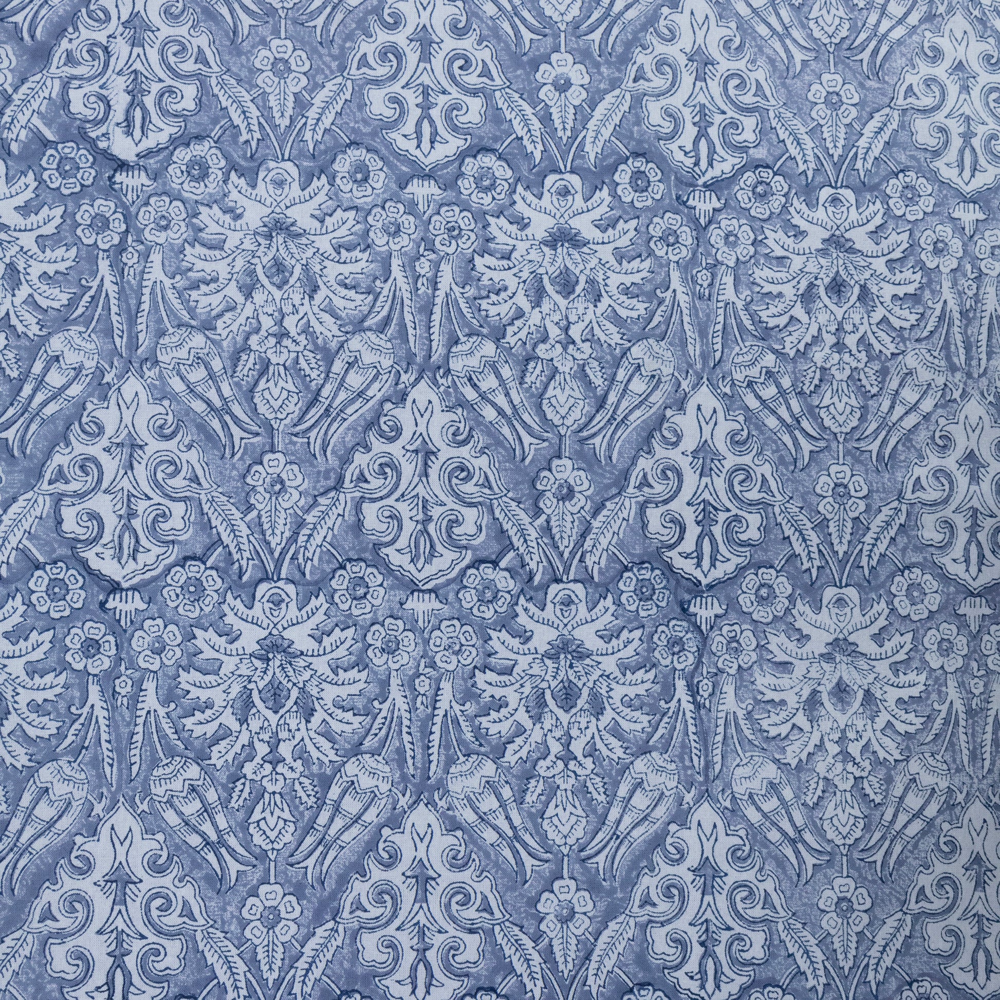 Cotton Bedsheet – Hand Block Floral Print – Blue & White – King, Queen, Twin Sizes - My Store