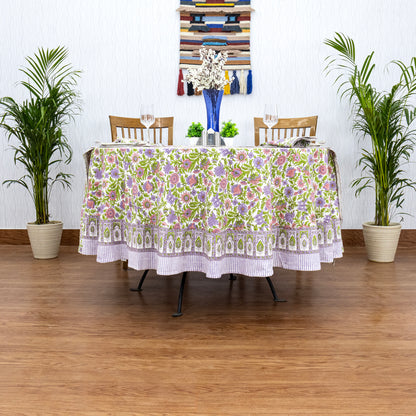 Handmade Block Printed Cotton Round Tablecloth - My Store