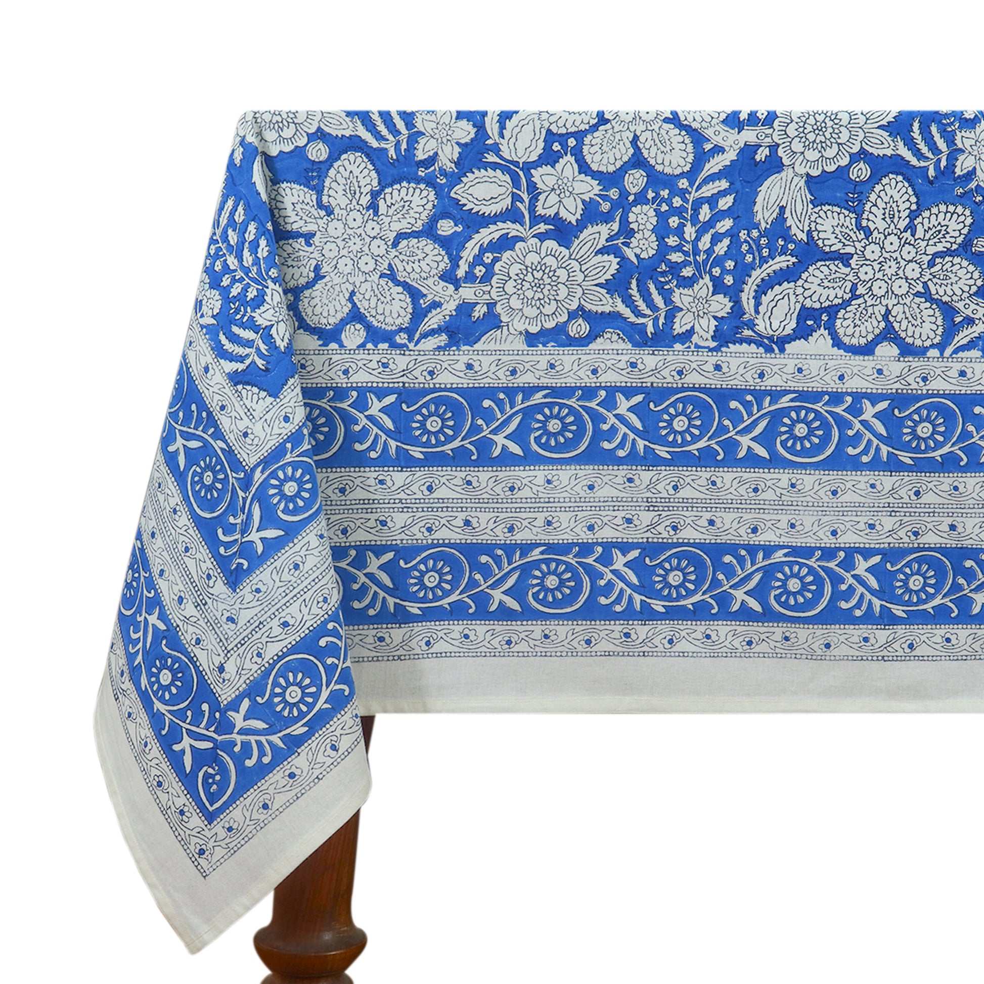 Indian Handmade block Print Floral Rectangle Dinning Table Cover - My Store