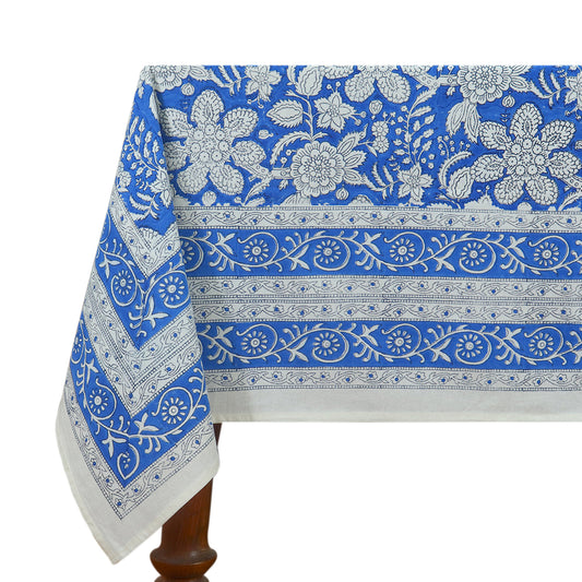 Indian Handmade block Print Floral Rectangle Dinning Table Cover - My Store