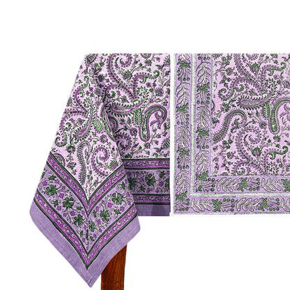 Cotton Floral Purple Green Rectangle Dinning Tablecloth - My Store