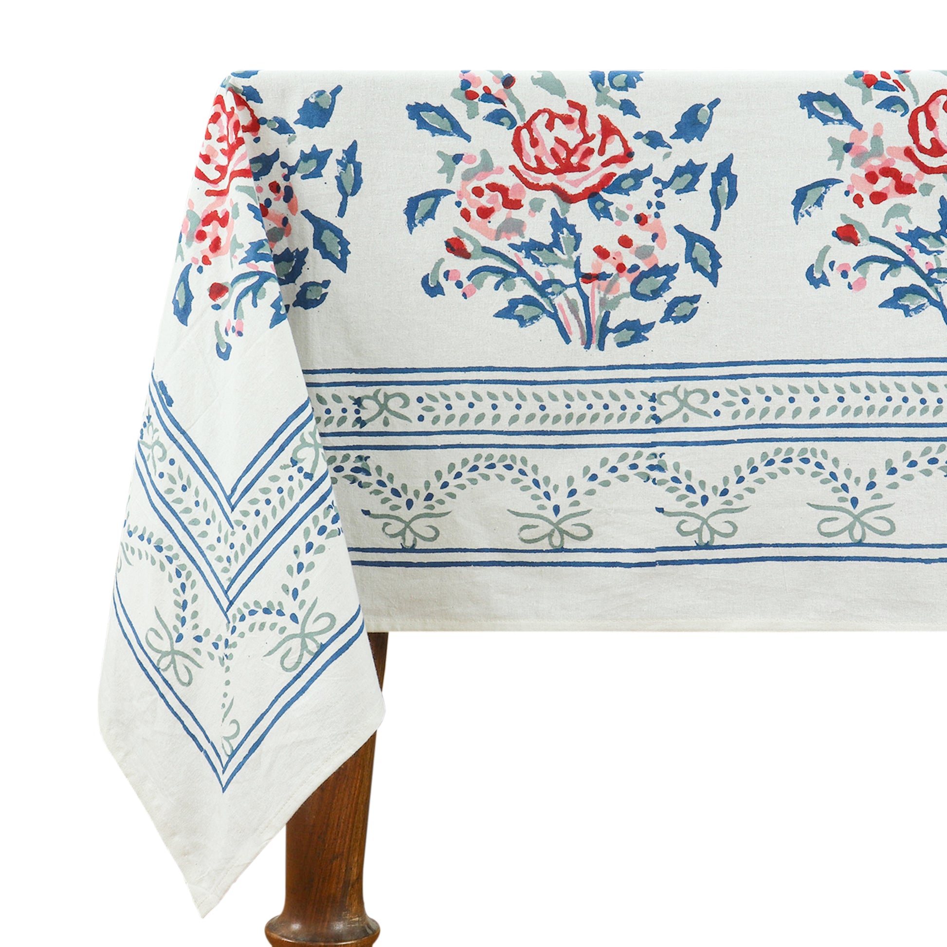 Indian Hand Crafted Block Printed Cotton Tablecloth For Dinning Decor - My Store