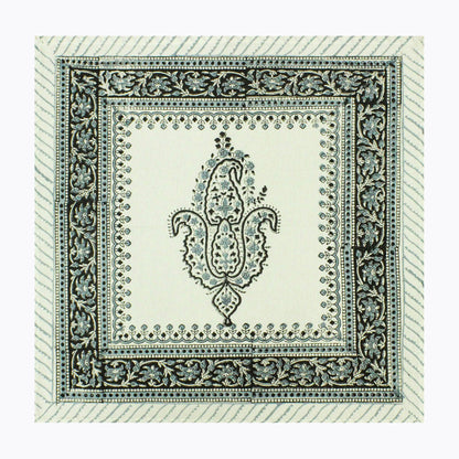 Indian Block Print Napkins Grey and White Set Of 4 Napkins - My Store