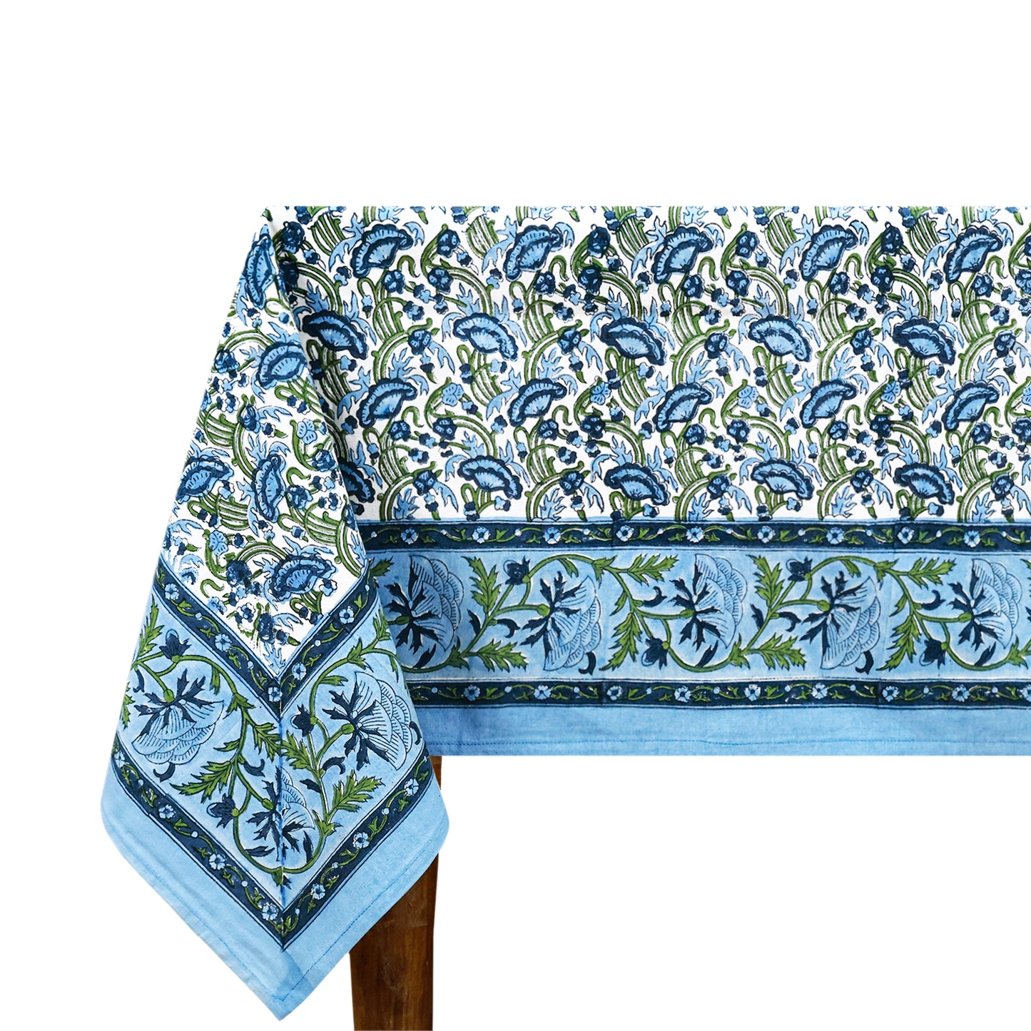 Indian Block Printed Tablecloth - Cotton Floral Table Cover - My Store