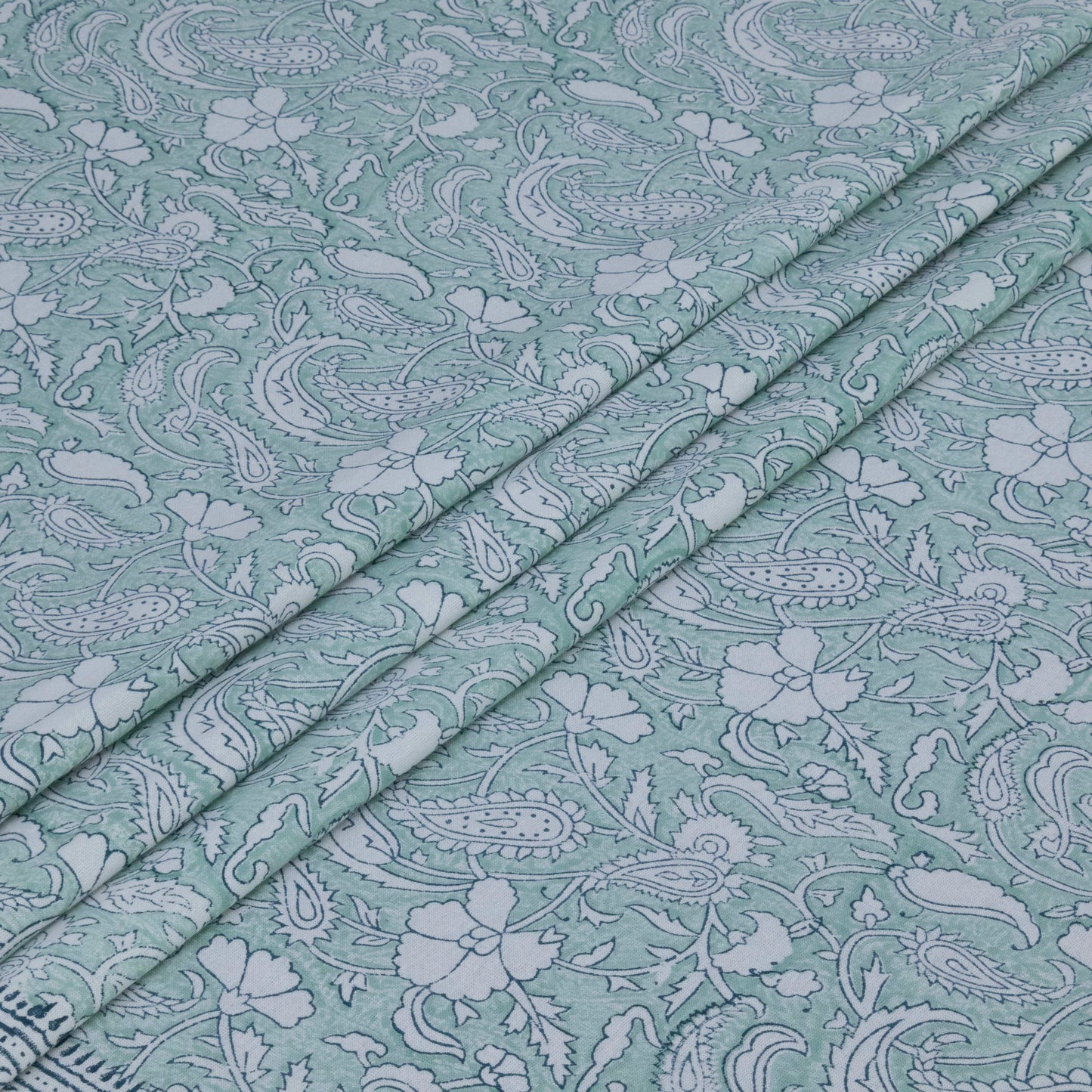 Cotton Bedsheet – Hand Block Floral Print – Blue & White – King, Queen, Twin Sizes - My Store