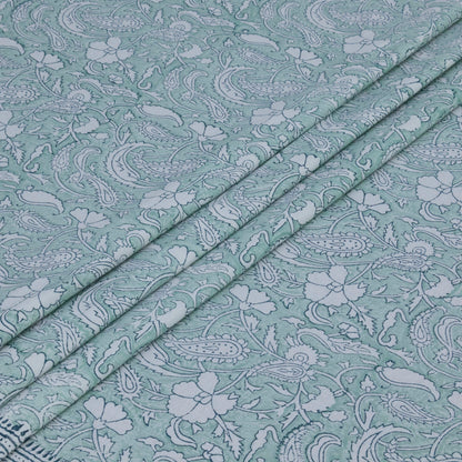 Cotton Bedsheet – Hand Block Floral Print – Blue & White – King, Queen, Twin Sizes - My Store