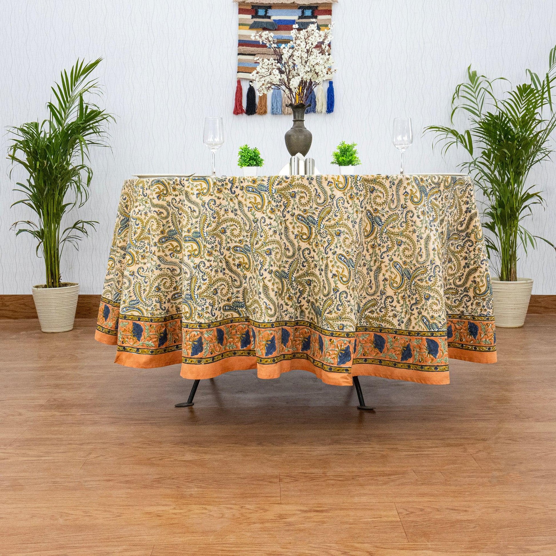 Indian Hand Crafted Table Cloth - Premium Cotton Table Cloth - My Store