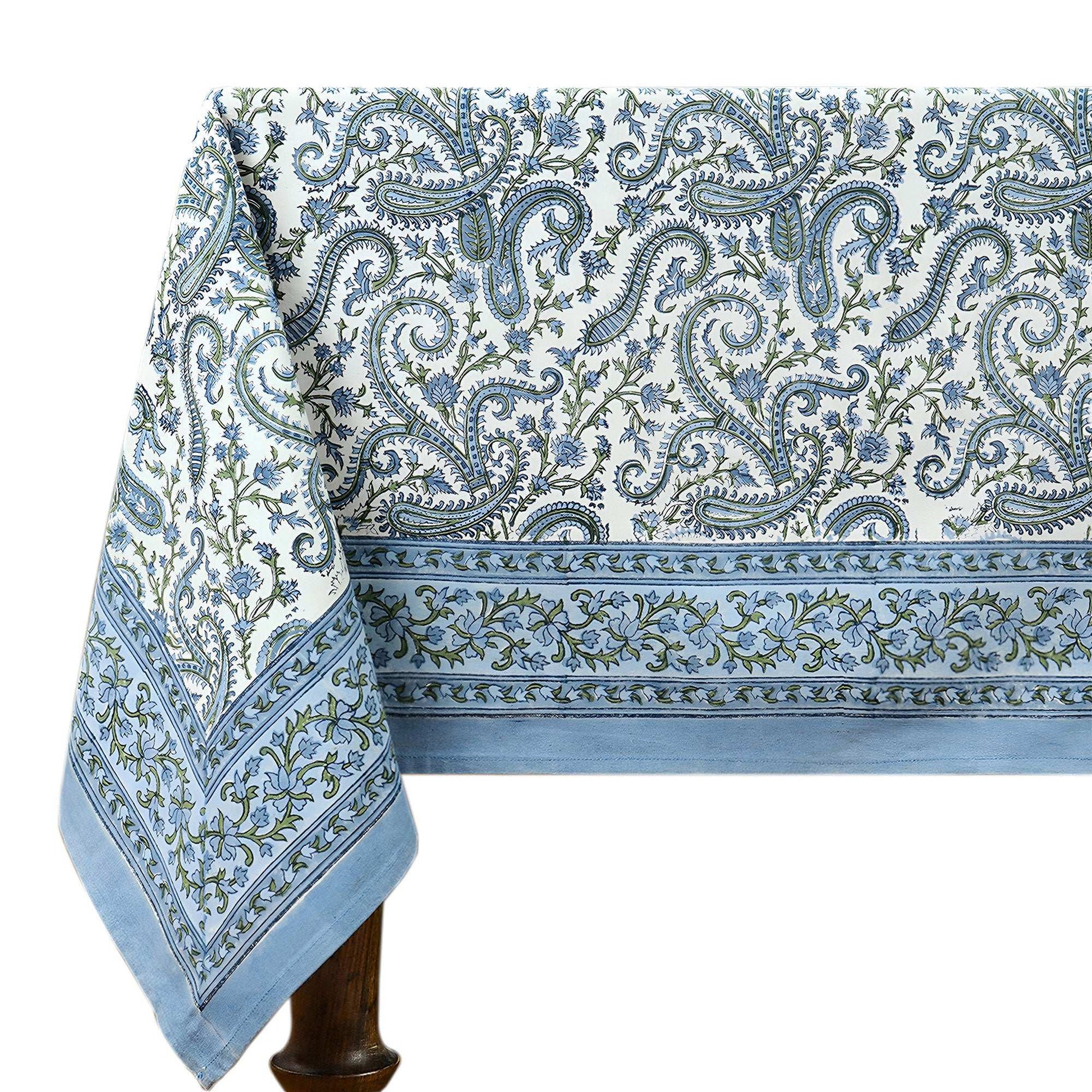 Blue & Green Dining Tablecloth, Wedding Parties Table Decor - My Store