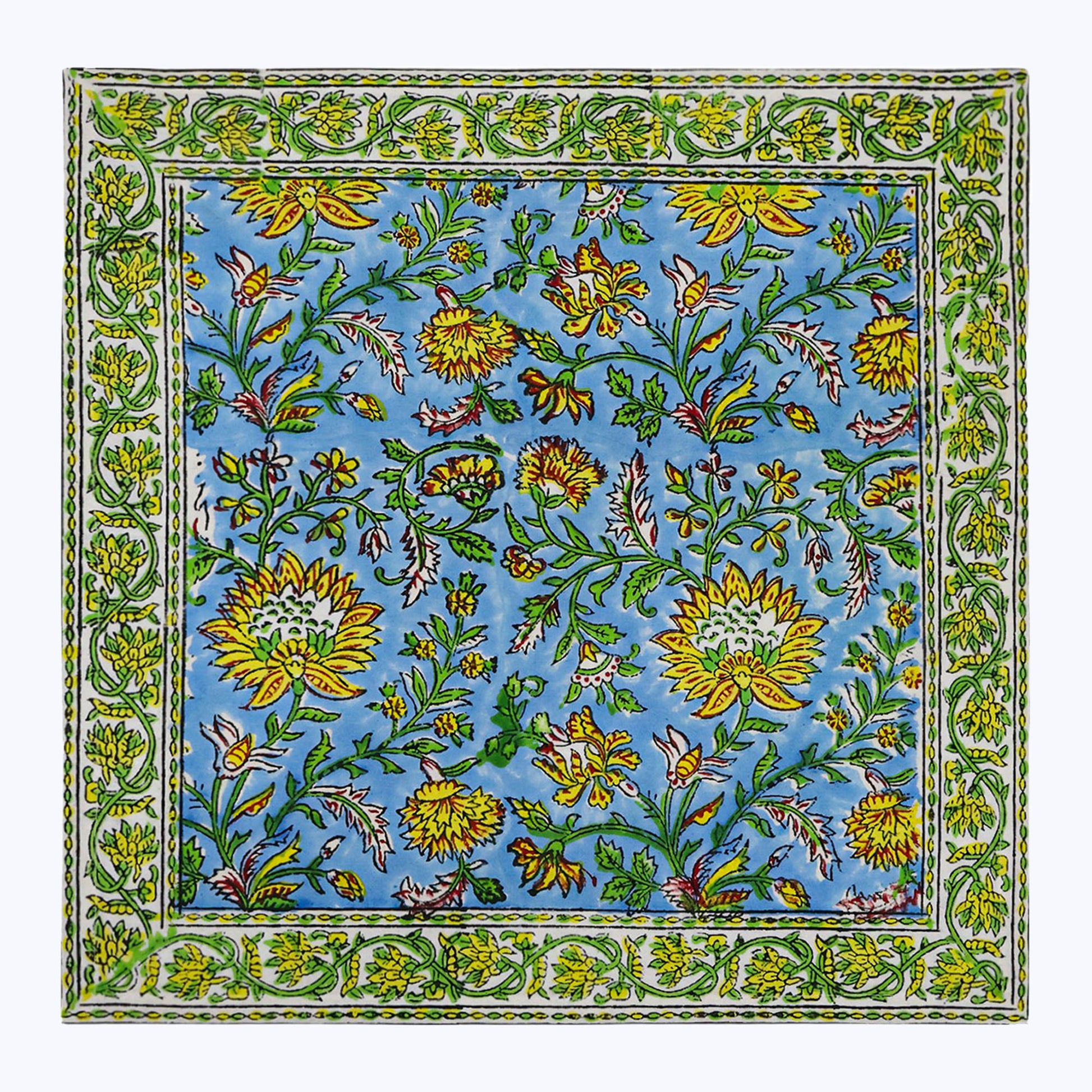 Cotton Hand Block Printed Napkins Set Of 4 - My Store