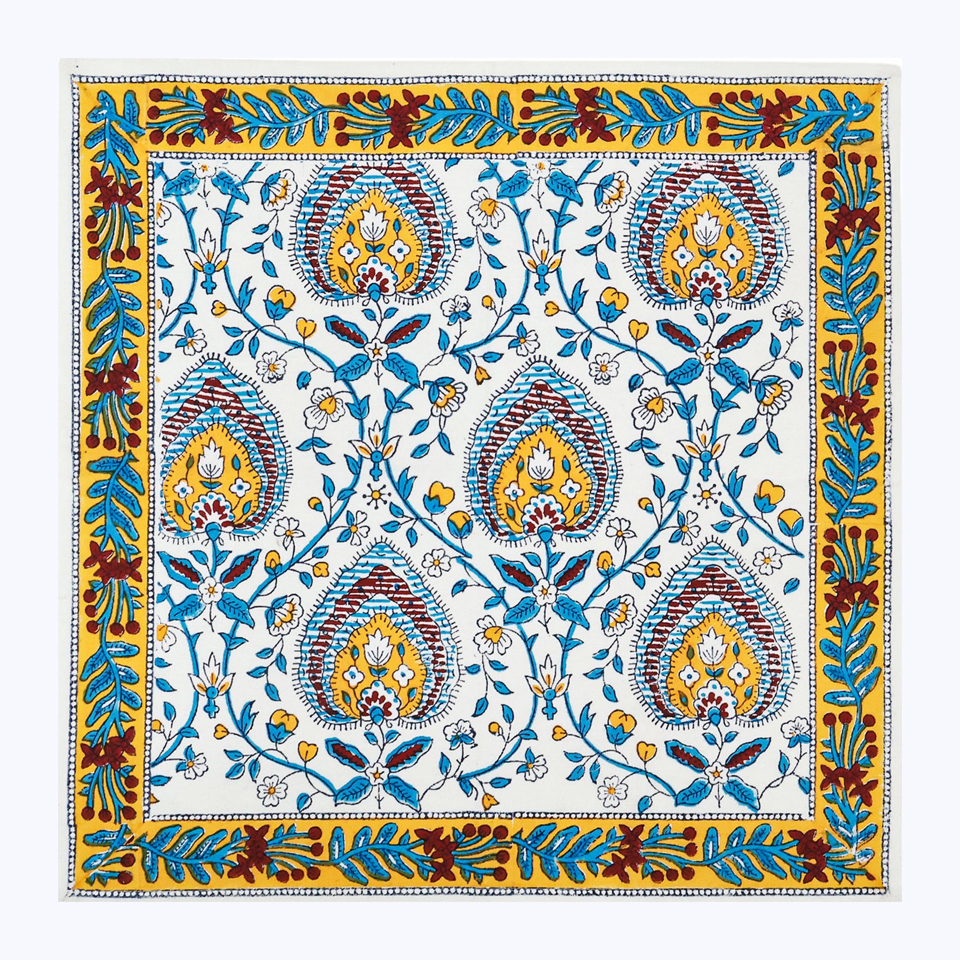 Indian Hand Block Printed Cotton Napkins Set Of 4 - My Store