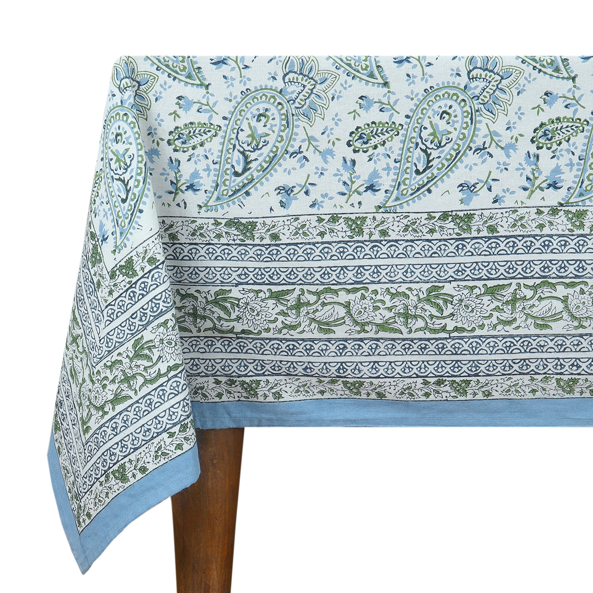 Green & White Rectangle Dining Table Cover - Home Living Table Linen - My Store