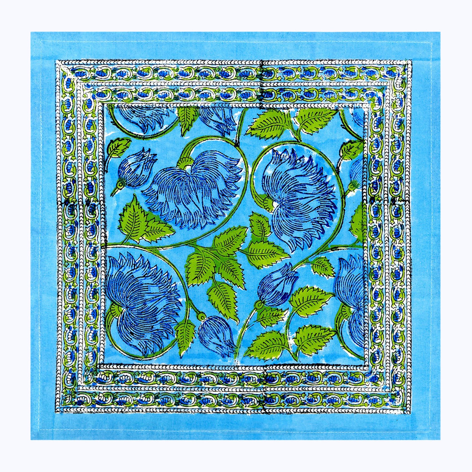 Indian Hand Block Printed Cotton 4 Pieces Napkins Set - My Store