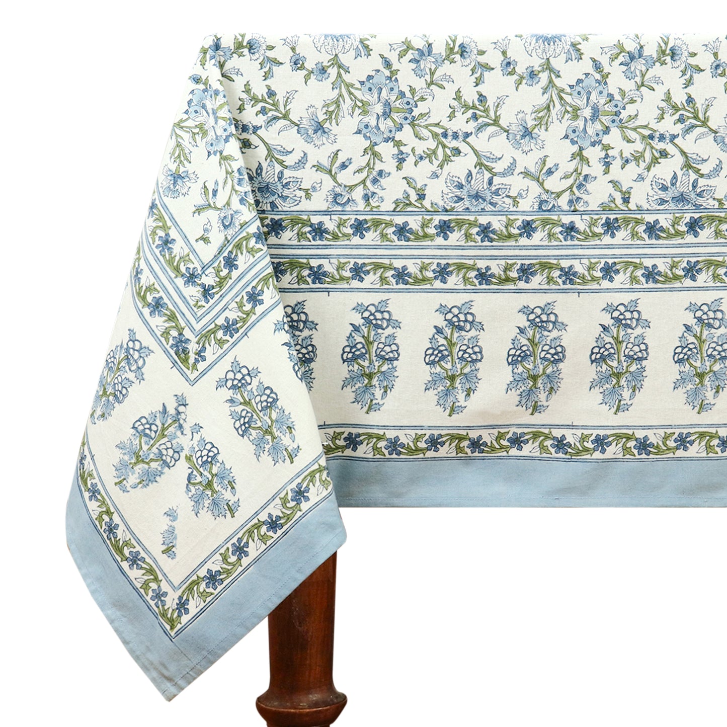 Green With White Handmade Table Cover For Rectangle Dinning Decor - My Store