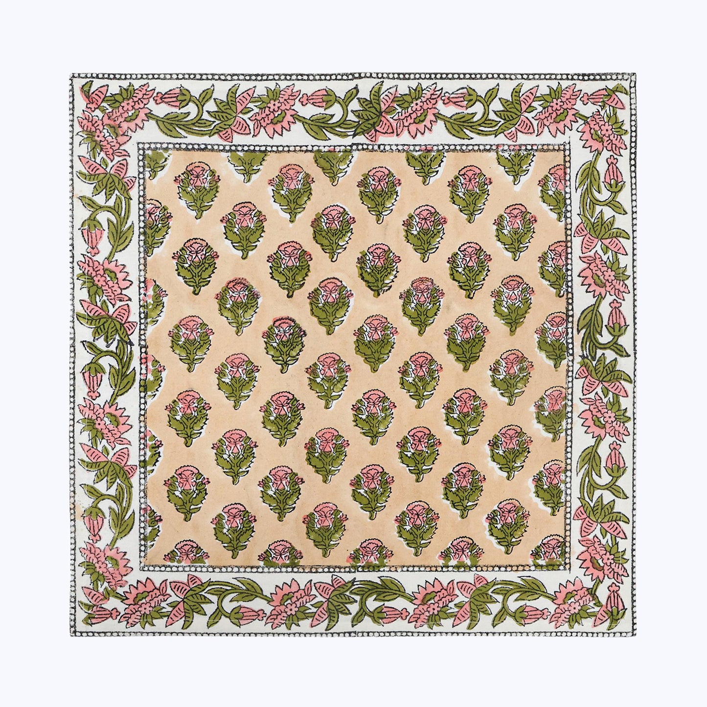 Indian Handmade Block Printed Cotton Napkins Set Of 4 - My Store