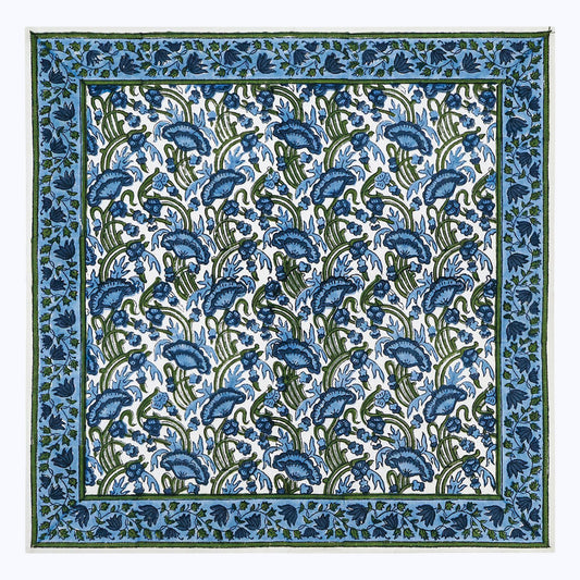 Blue and Green Handmade Block Printed Cotton Napkins Set Of 4 - My Store
