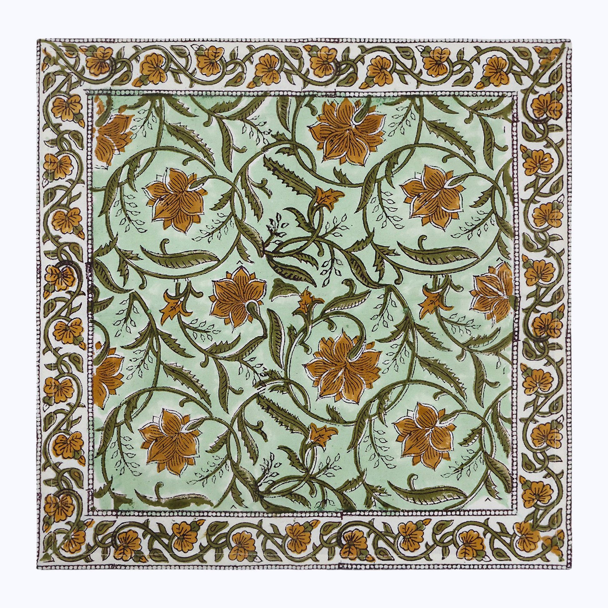 Indian Hand Block Printed Cotton Napkins Set OF 4 - My Store