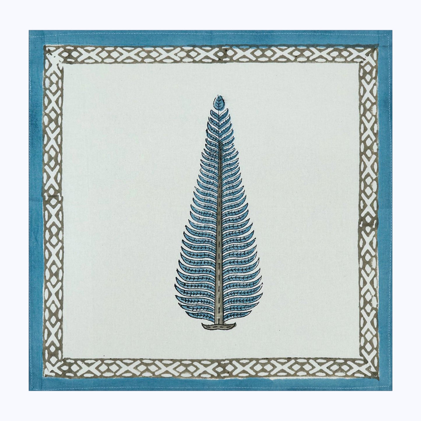 Indian Handmade Block Printed Cotton Blue and White Napkins Set Of 4 - My Store