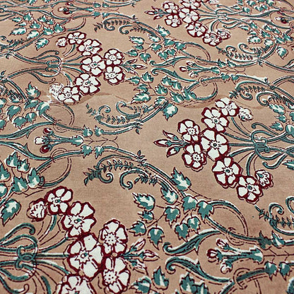 Dark Vanilla and Red Wedding Round Tablecloth, Indian Block Printed Tablecloth - My Store