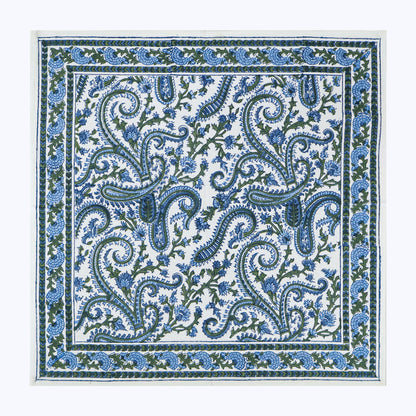 Handcrafted Blue and Green Block Printed Set Of 4 Napkins - My Store