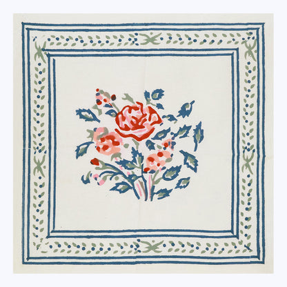 White and Blue Hand Block Printed Napkins Set Of 4 - My Store