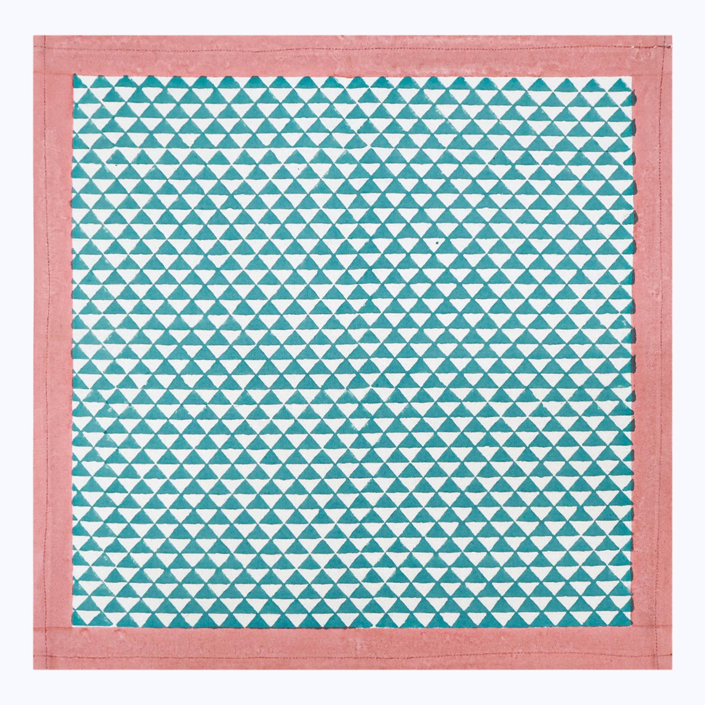 Green and Pink Block Printed Cotton Napkins Set Of 4 - My Store