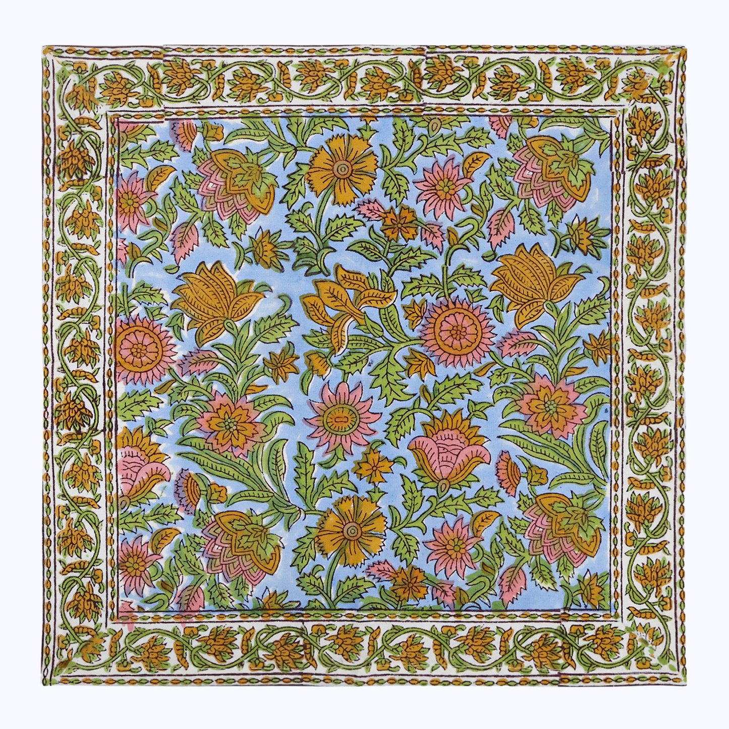 Indian Handmade Block Printed Cotton Napkins Set Of 4 - My Store