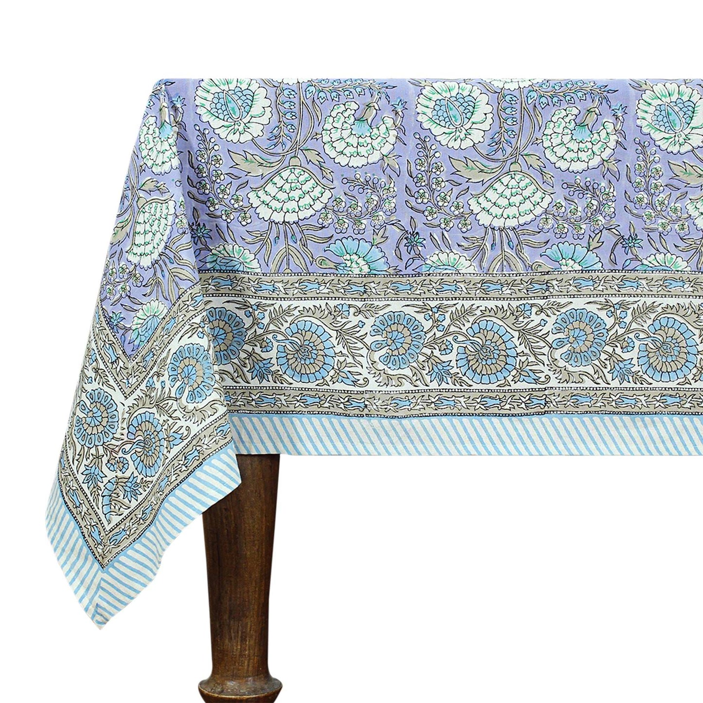 Indian Handmade Block Printed Cotton Tablecloth For Rectangle Dinning Decor - My Store