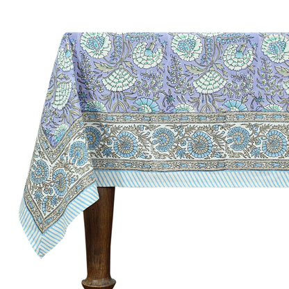 Indian Handmade Block Printed Cotton Tablecloth For Rectangle Dinning Decor - My Store