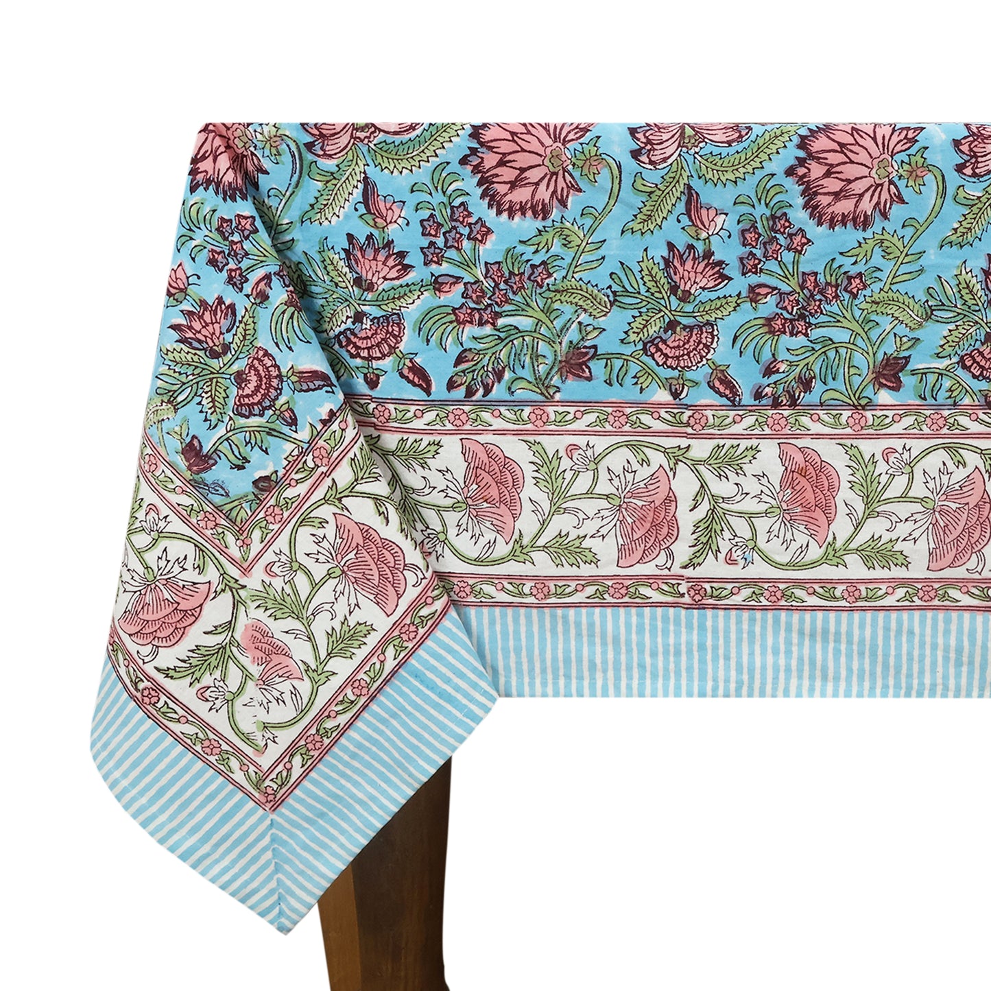 Cotton Hand Block Printed Rectangle Tablecloth for Dinning Decor - My Store
