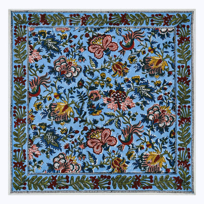 Blue and Red Hand Block Printed Cotton Napkins Set Of 4 - My Store