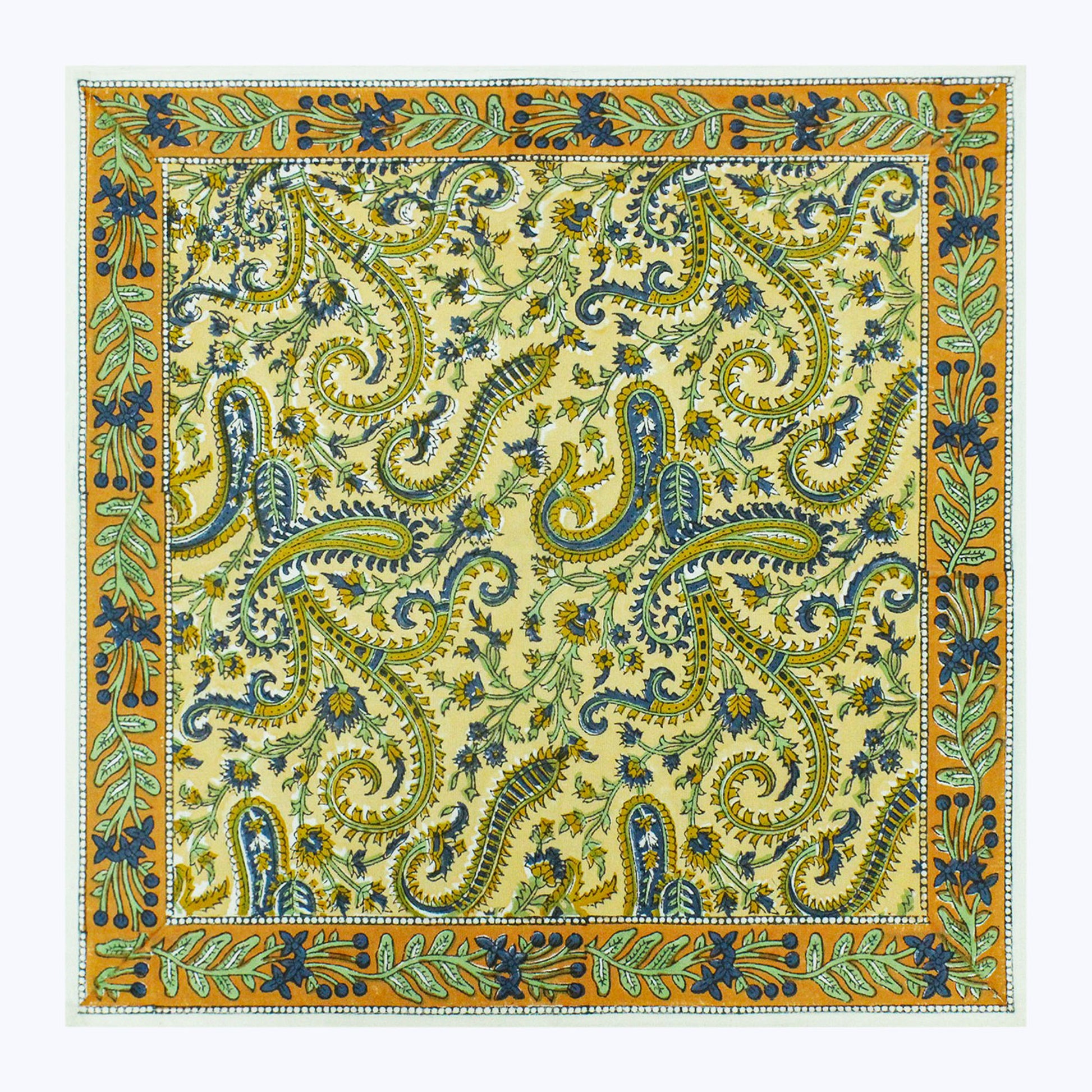 Orange and Blue Handmade Cotton Set 4 Napkins - My Store