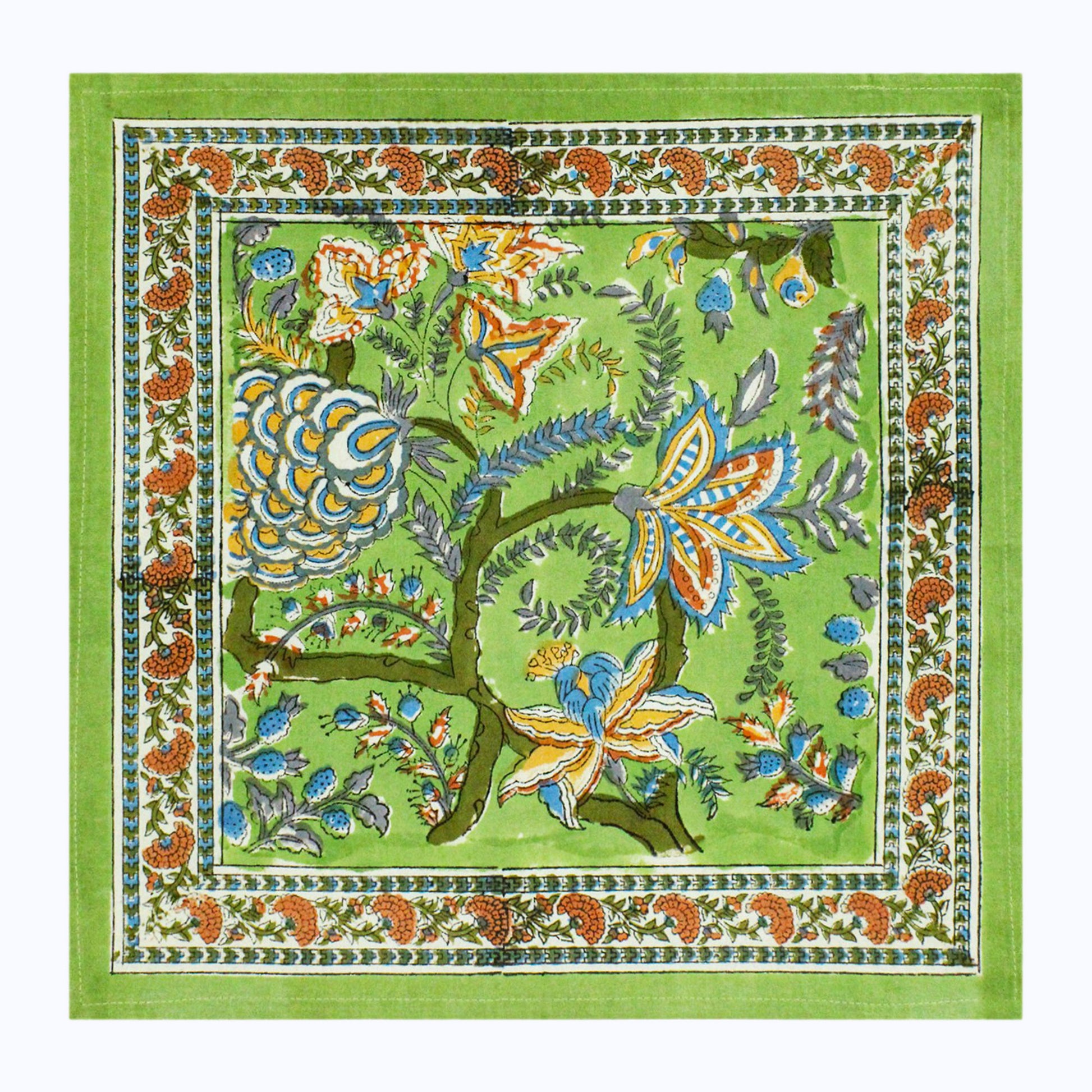 Green & Red Handmade Cotton Napkins Set Of 4 - My Store