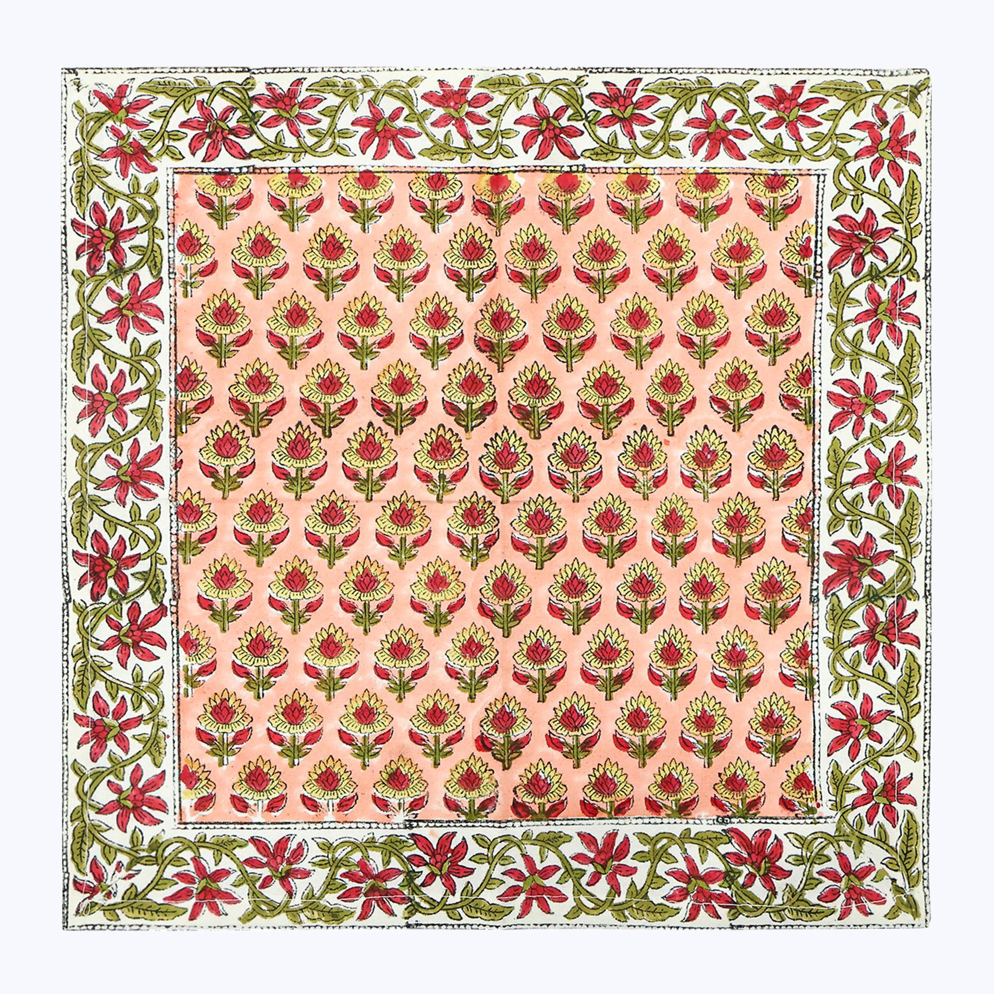 Handmade Block Printed Cotton Napkins Set Of 4 - My Store