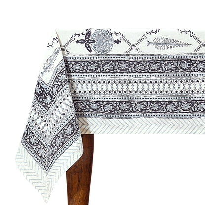 Grey & White Indian Hand Block Printed Cotton Cloth - My Store
