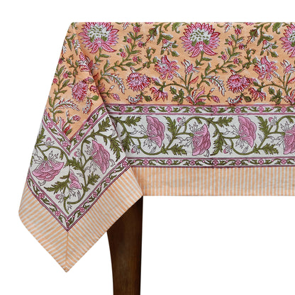 Hand Block Printed Cotton Rectangle Tablecloth For Dinning Decor - My Store