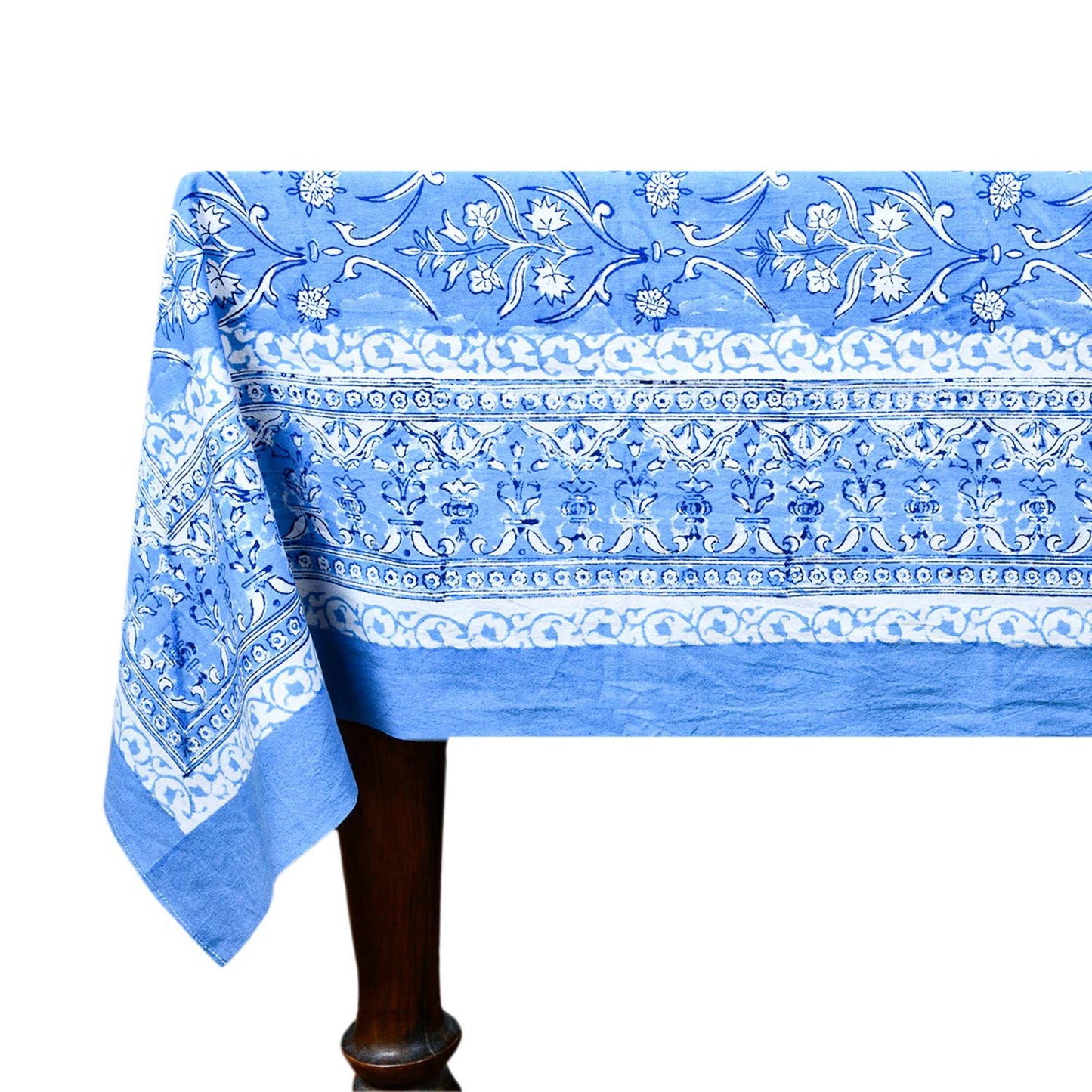 Sky Blue Cotton Tablecloths For Rectangle Tables - My Store